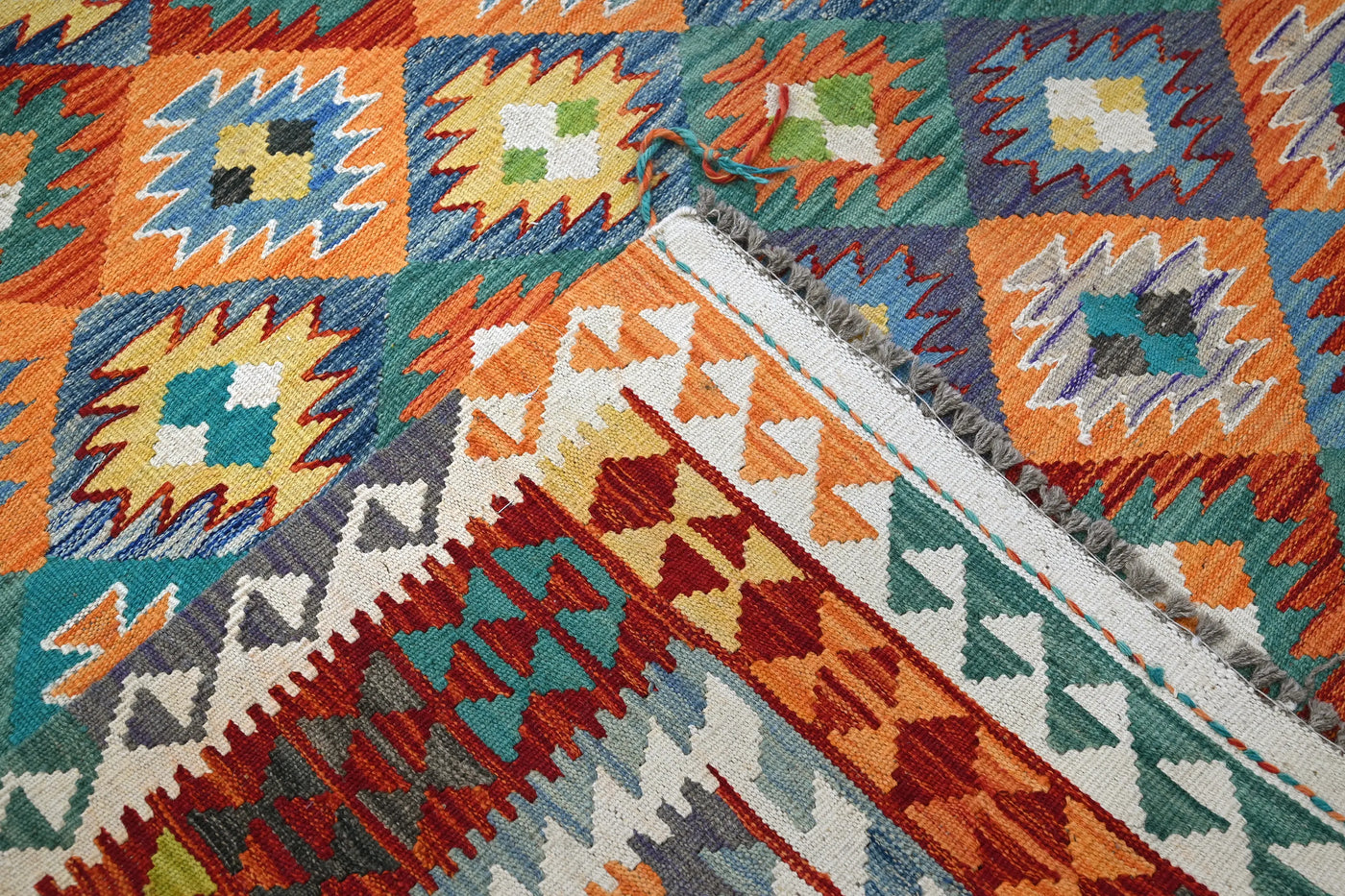 Kilim Afghan Rug – Lagoon Matrix
