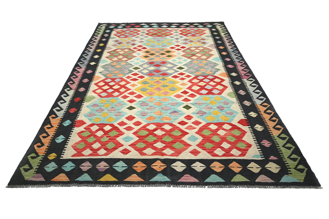 Kilim Afghan Rug – Bone Mosaic