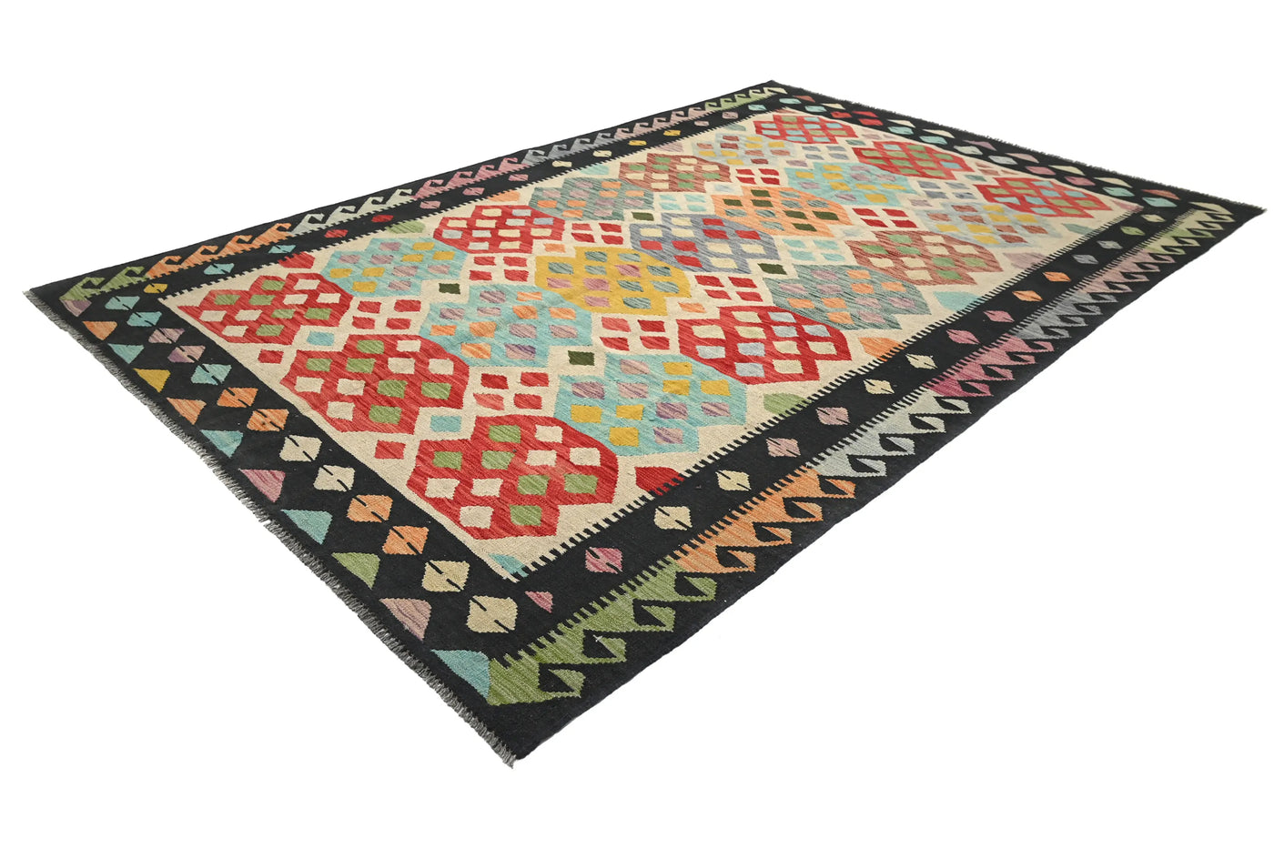 Kilim Afghan Rug – Bone Mosaic