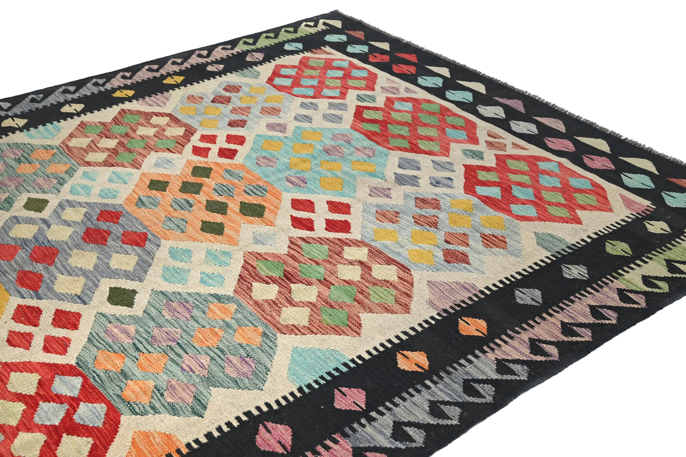 Kilim Afghan Rug – Bone Mosaic