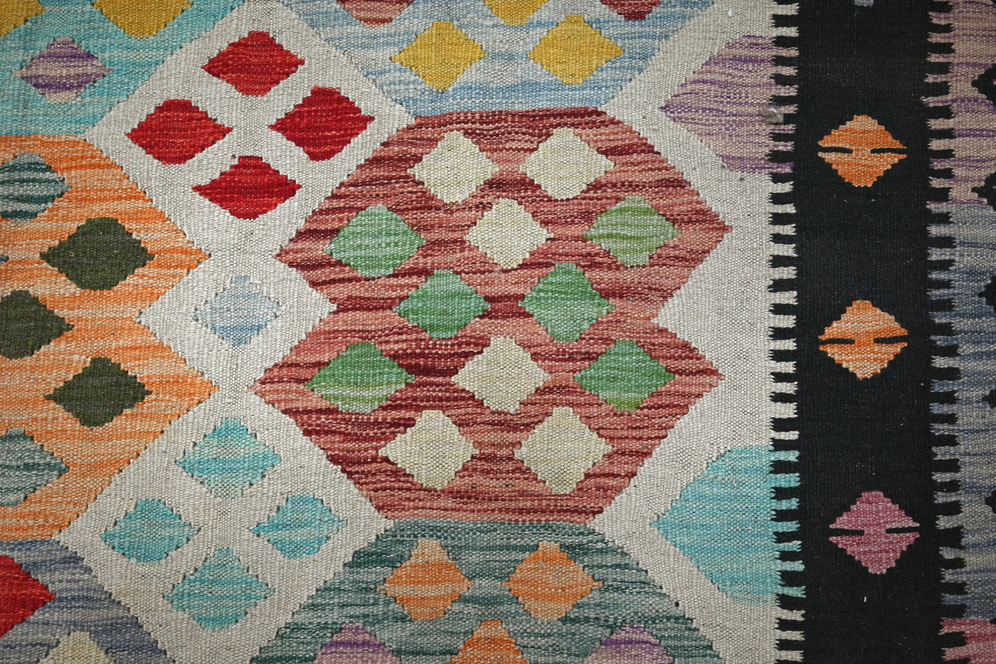 Kilim Afghan Rug – Bone Mosaic