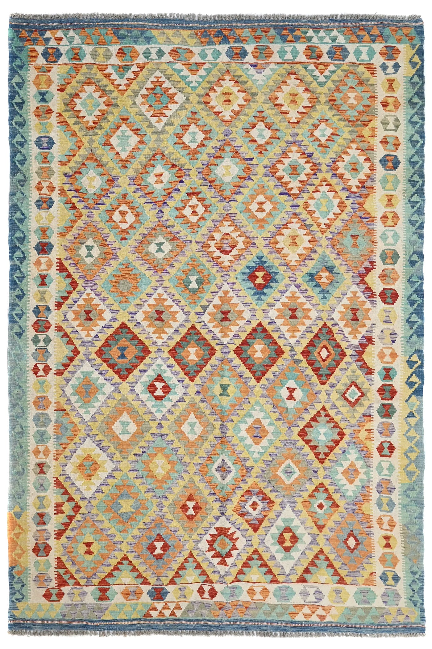 Kilim Afghan Rug – Lagoon Compass