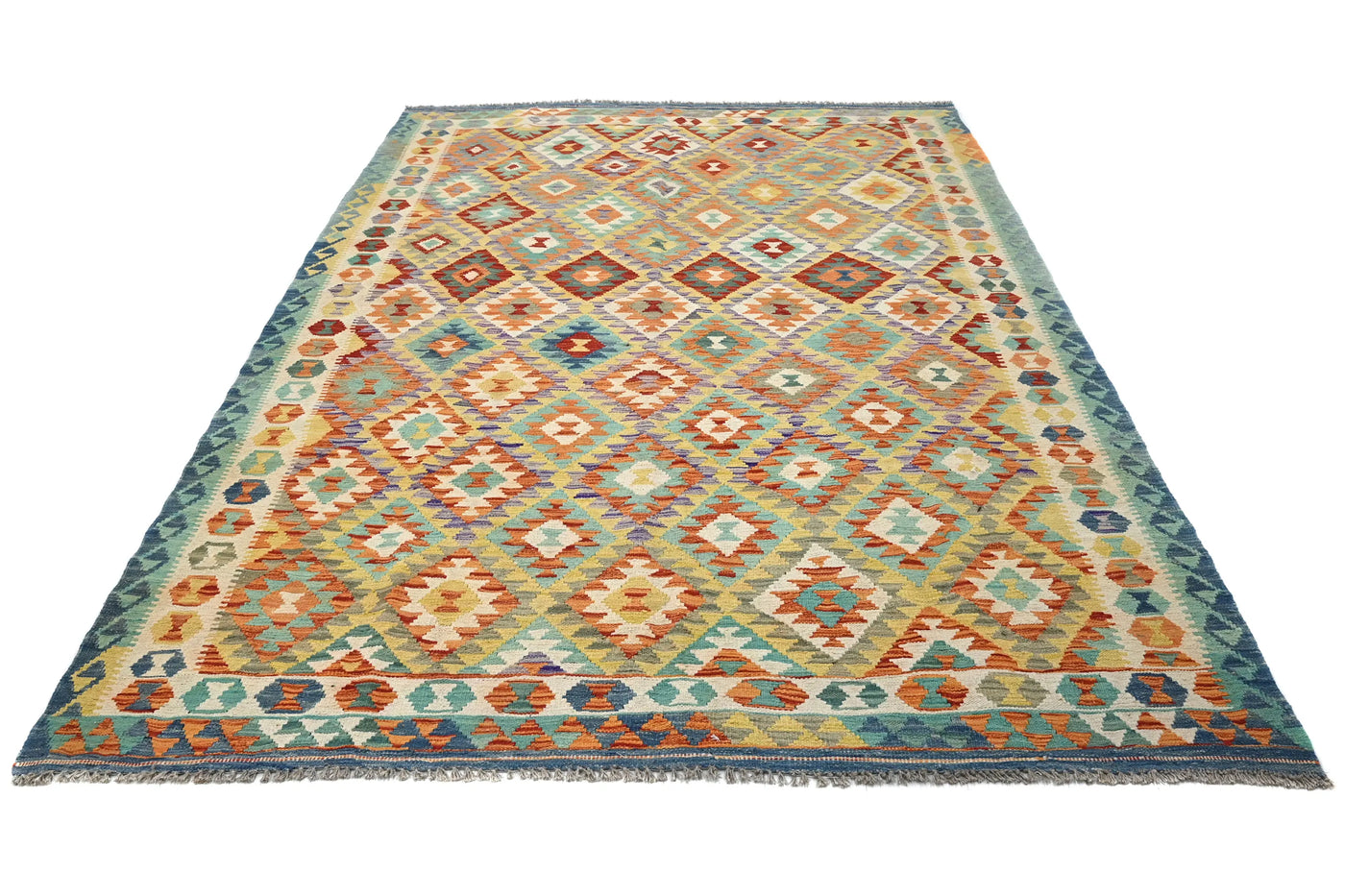 Kilim Afghan Rug – Lagoon Compass