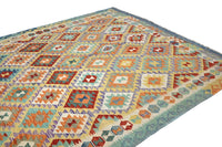 Hand-woven Afghan Kilim Rug, 205 x 305 cm