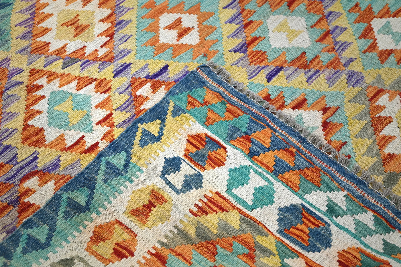 Kilim Afghan Rug – Lagoon Compass