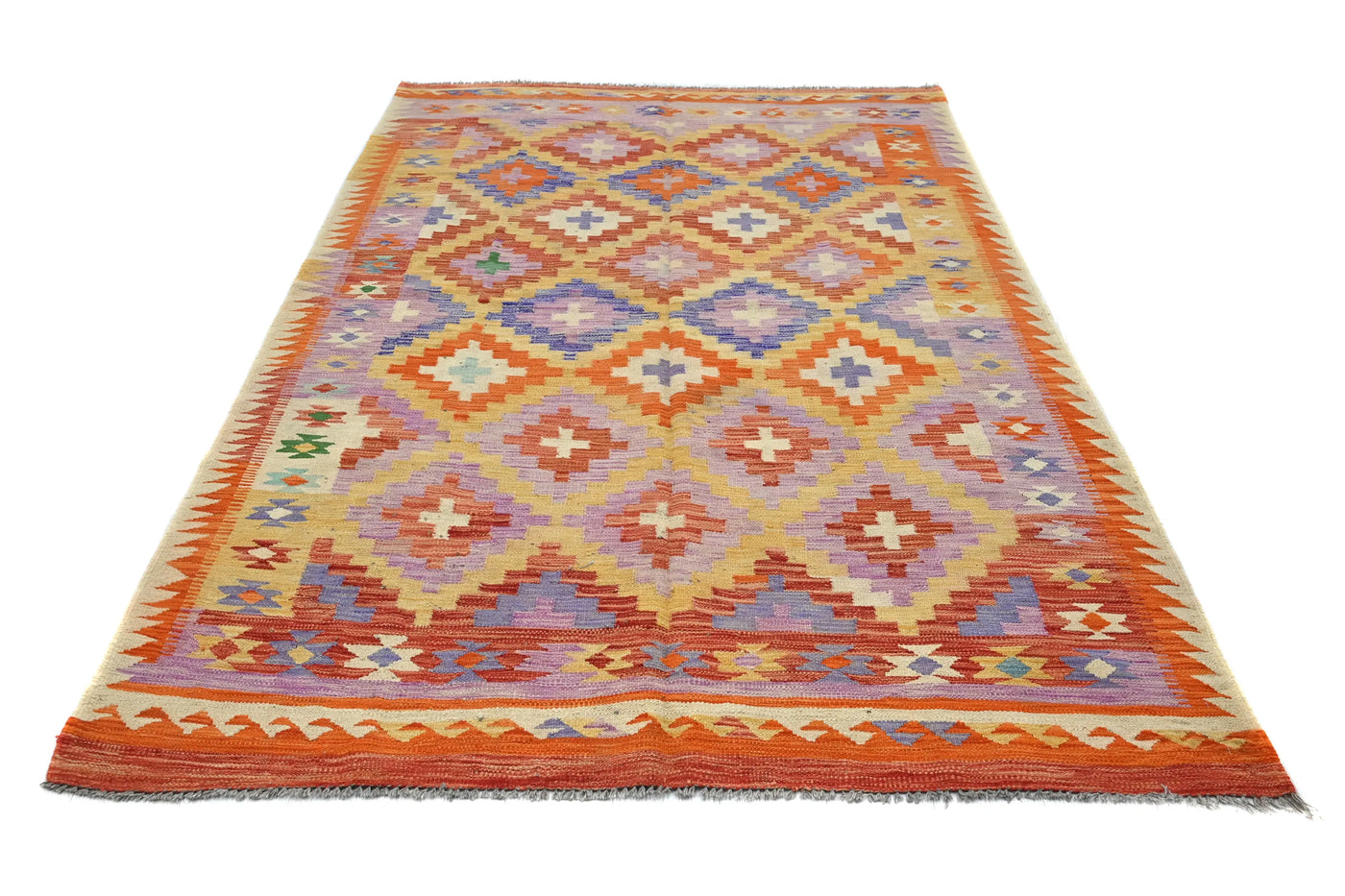Kilim Afghan Rug – Clay Medallion
