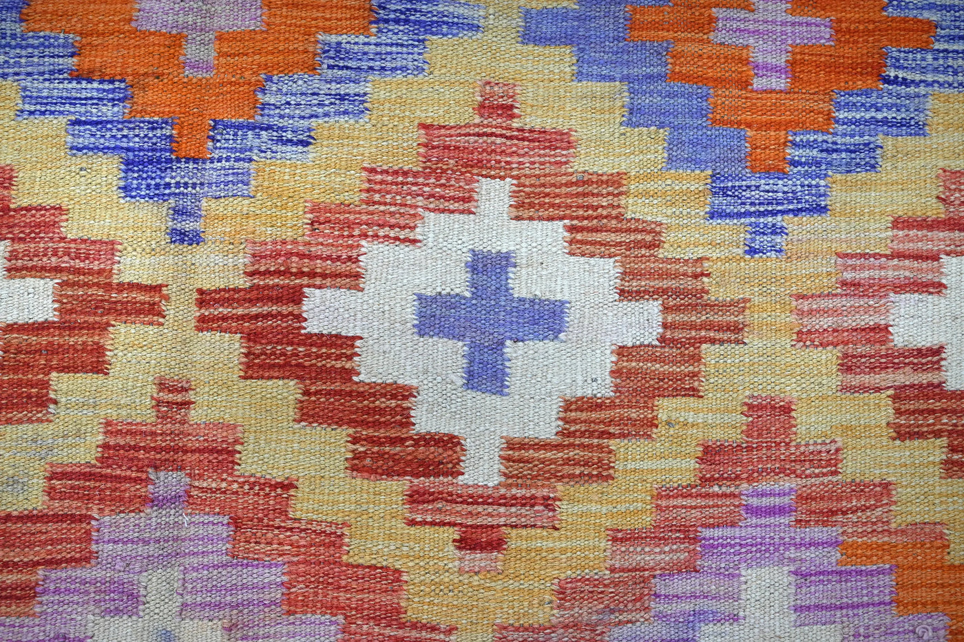 Kilim Afghan Rug – Clay Medallion