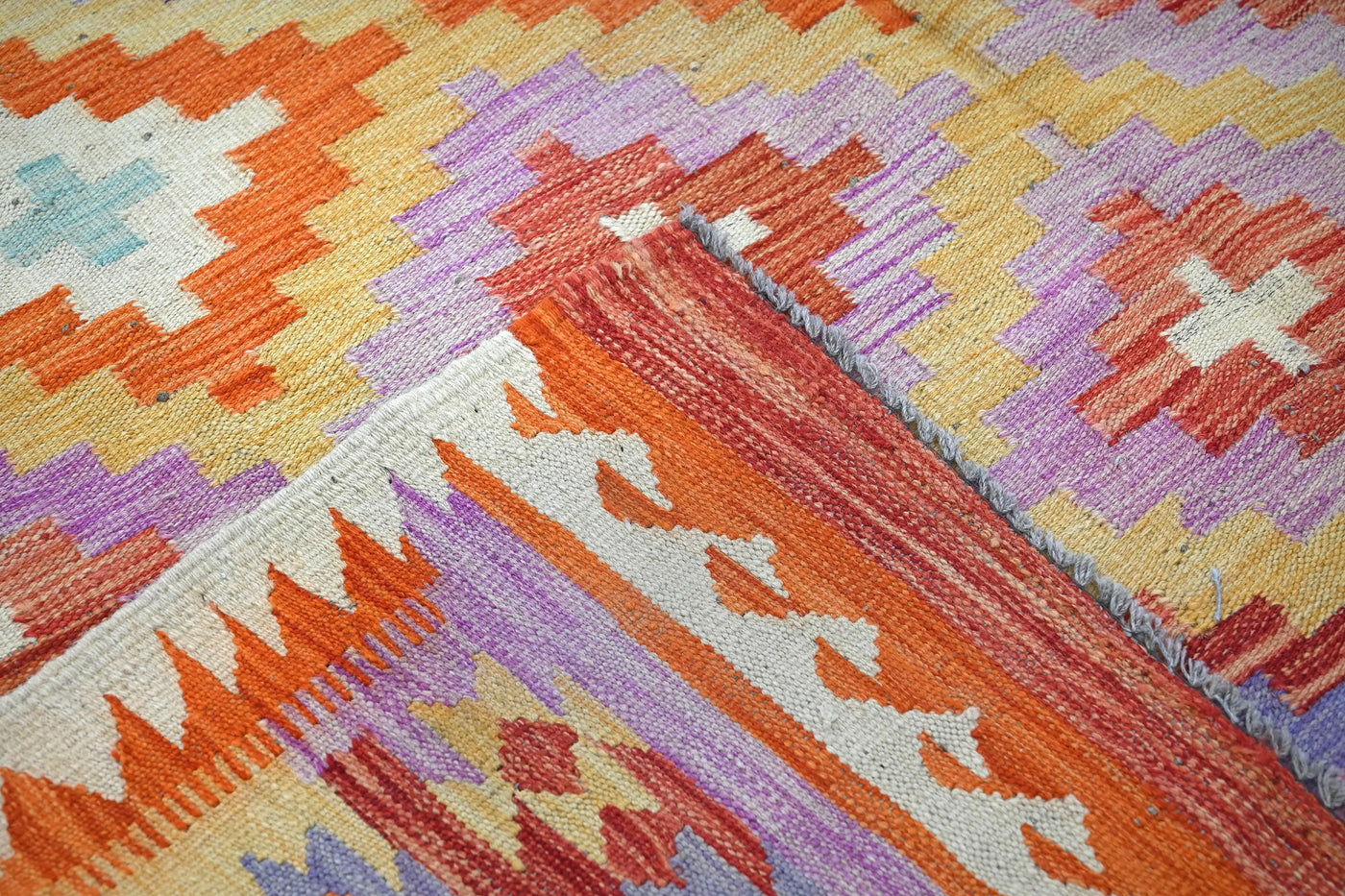 Kilim Afghan Rug – Clay Medallion