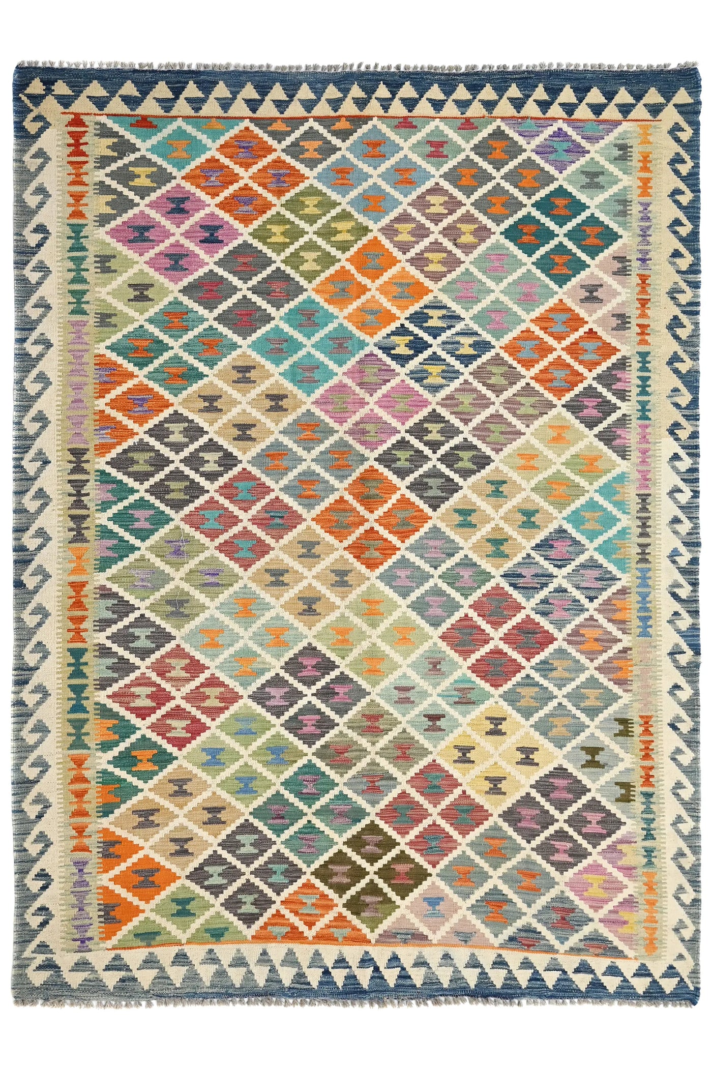 Kilim Afghan Rug – Marine Triptych