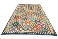 Hand-woven Afghan Kilim Rug, 213 x 292 cm