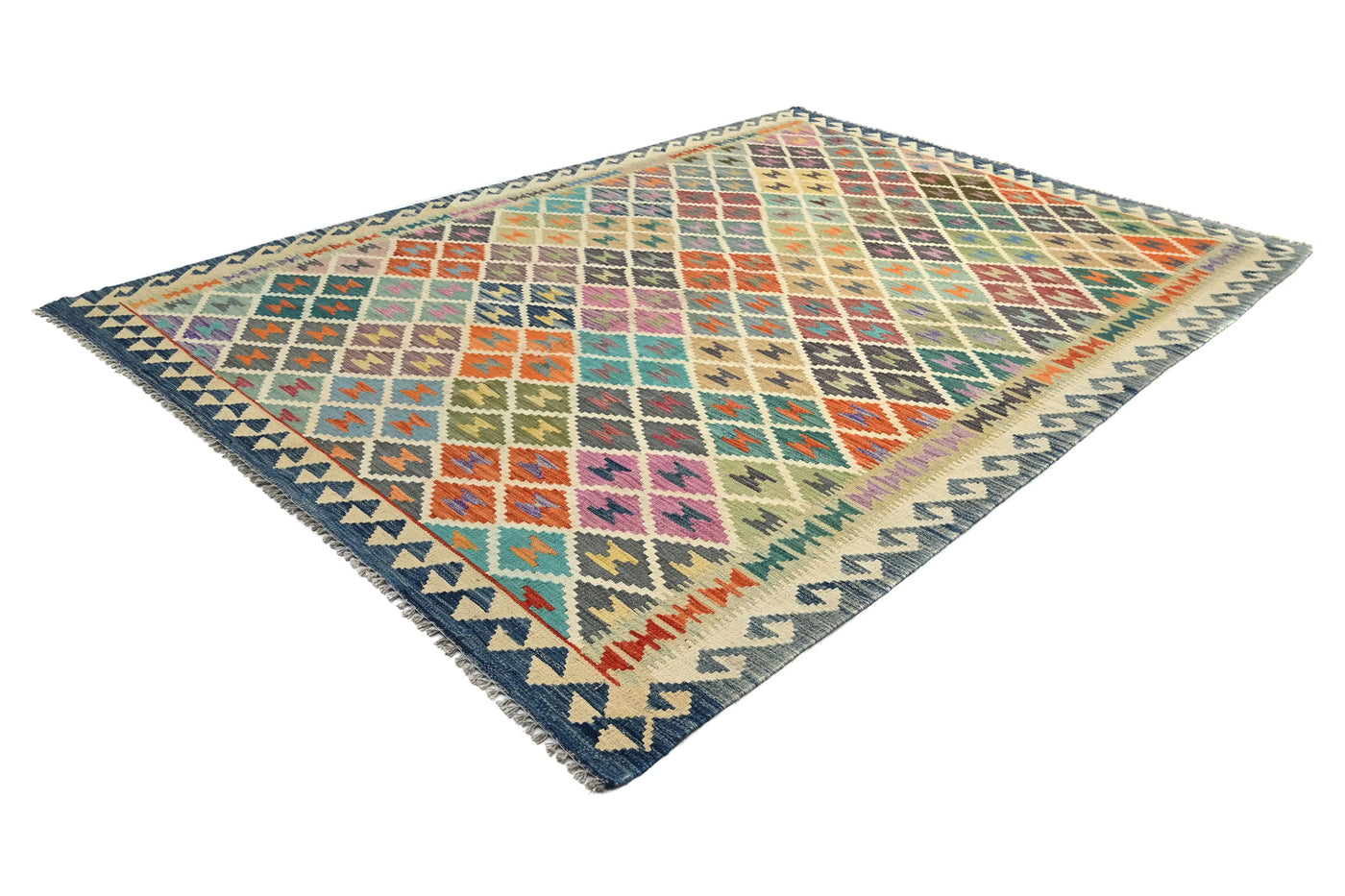 Kilim Afghan Rug – Marine Triptych