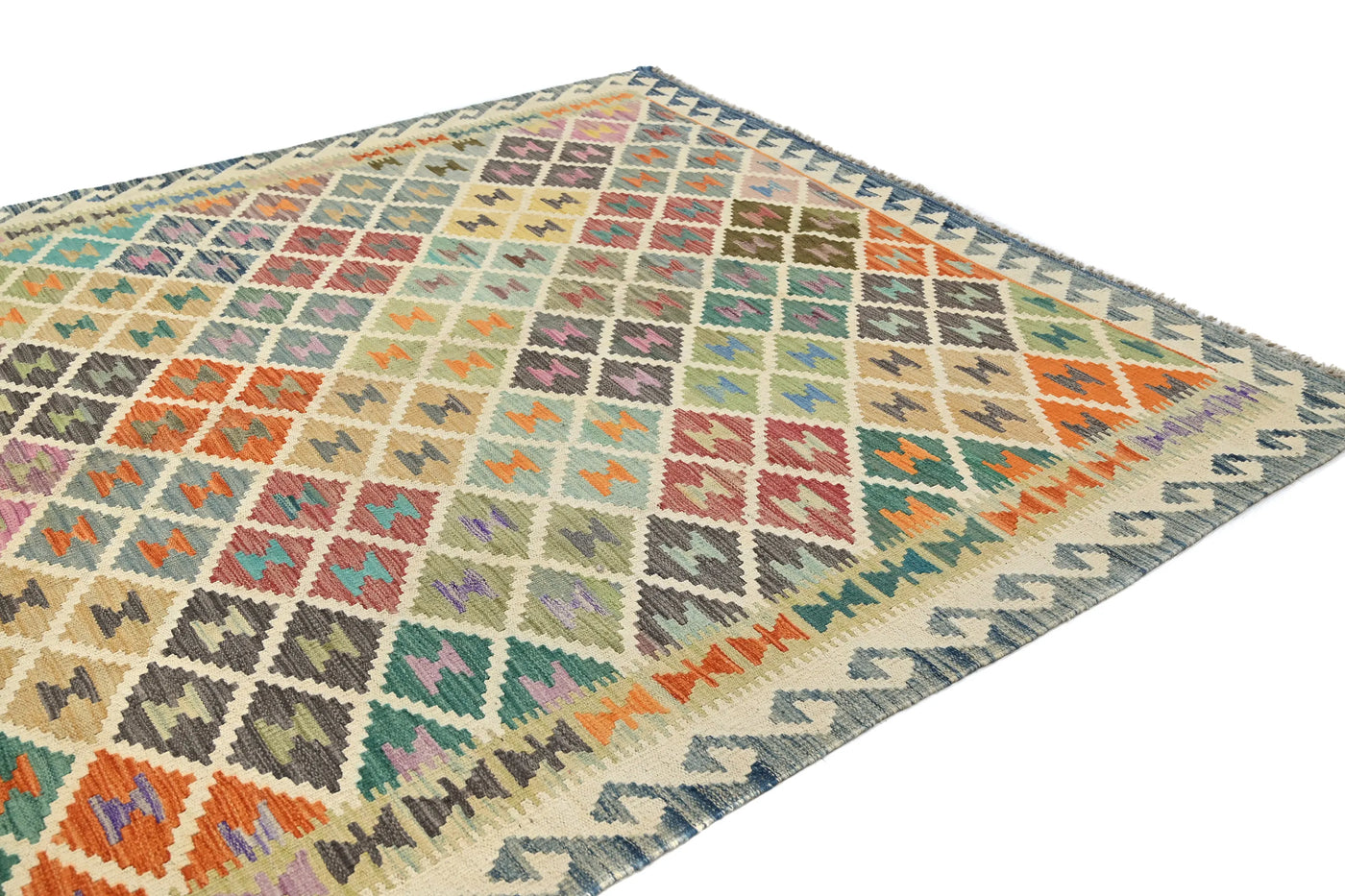 Kilim Afghan Rug – Marine Triptych