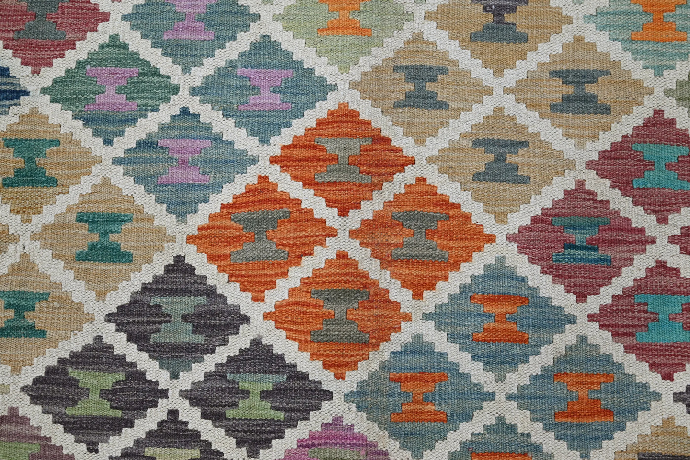 Kilim Afghan Rug – Marine Triptych