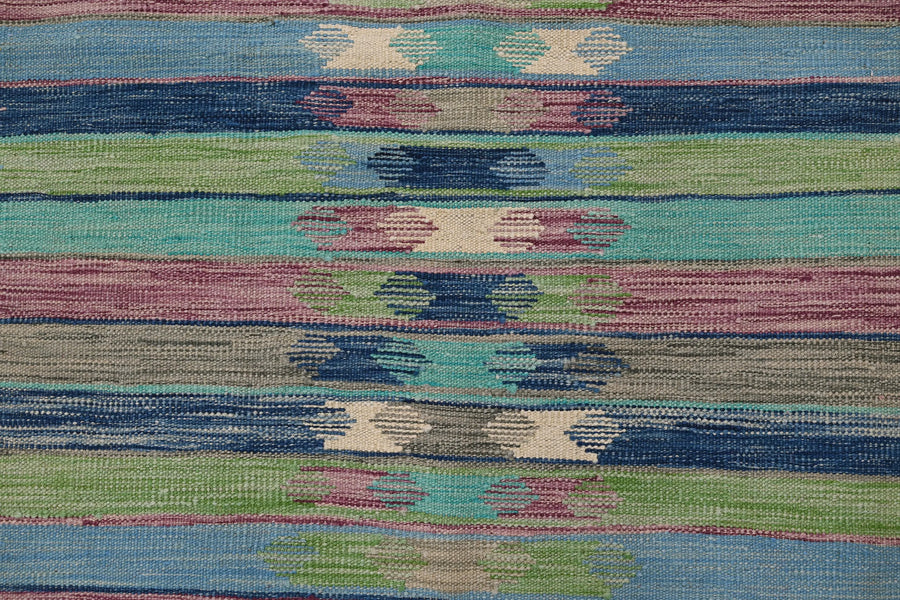 Hand-woven Afghan Kilim Rug, 203 x 297 cm