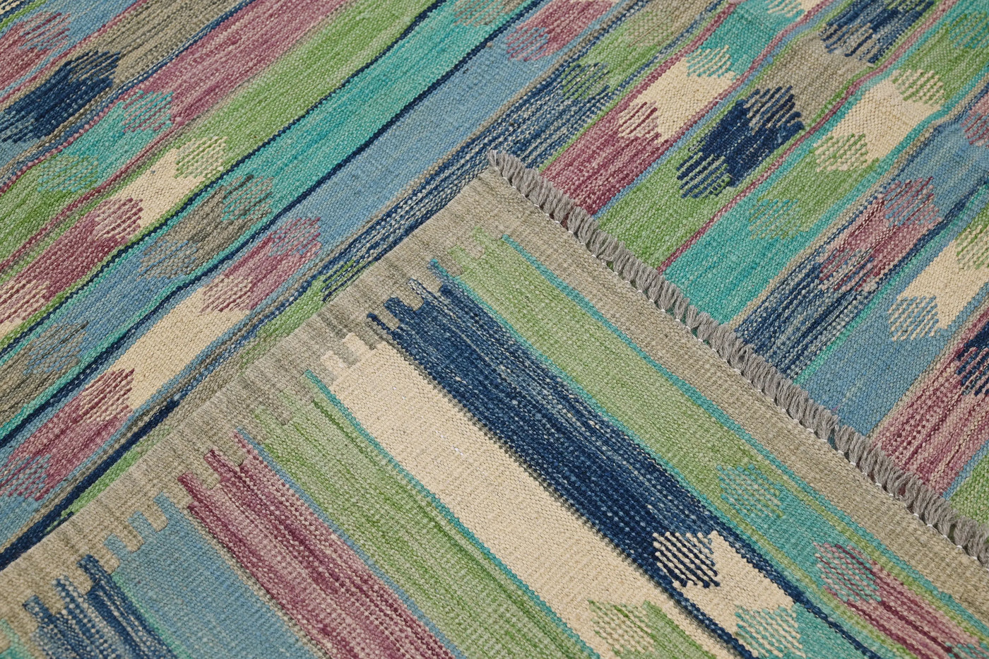 Kilim Afghan Rug – Cobalt Tapestry