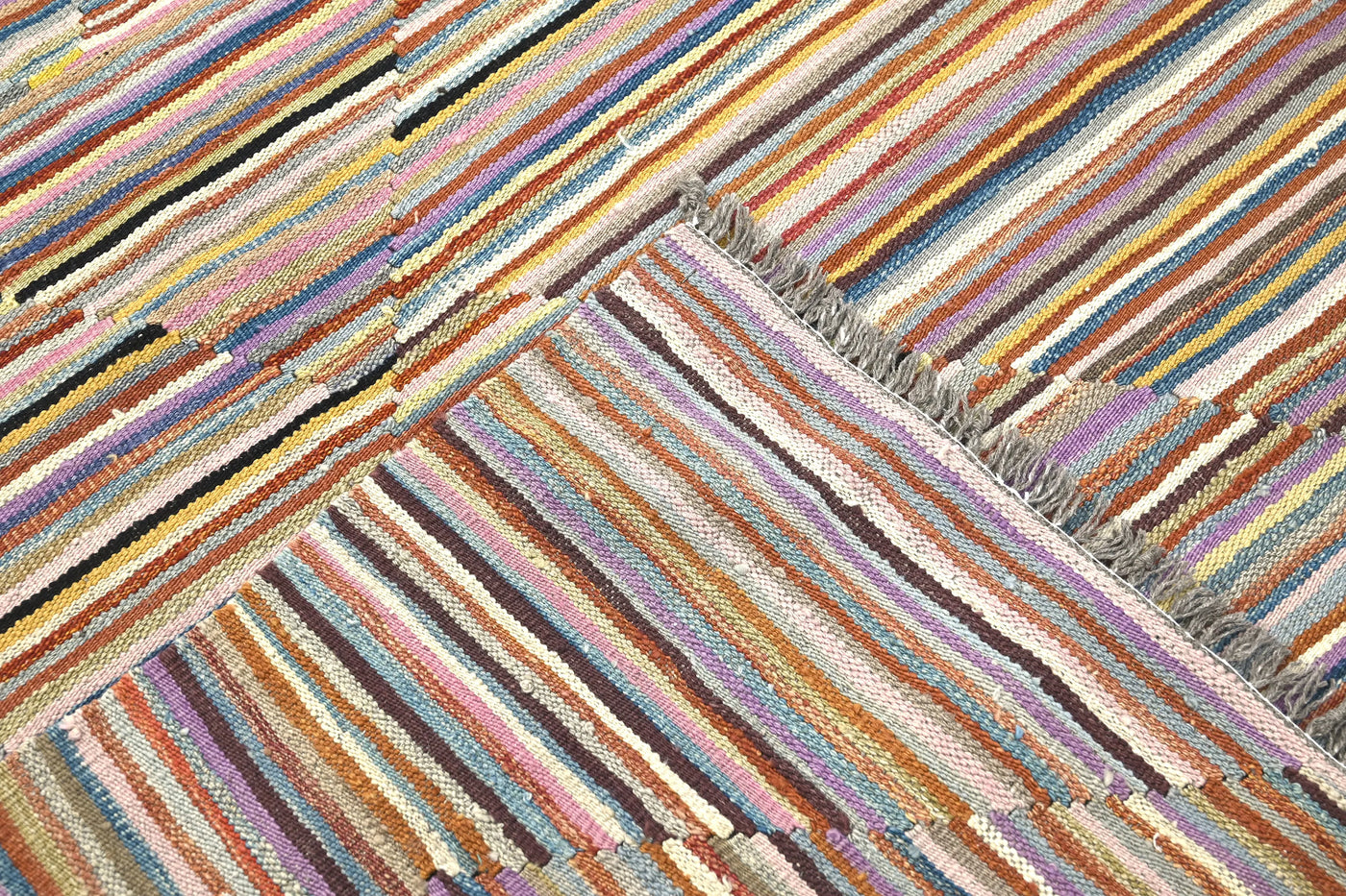 Kilim Afghan Rug – Cobalt Chevron