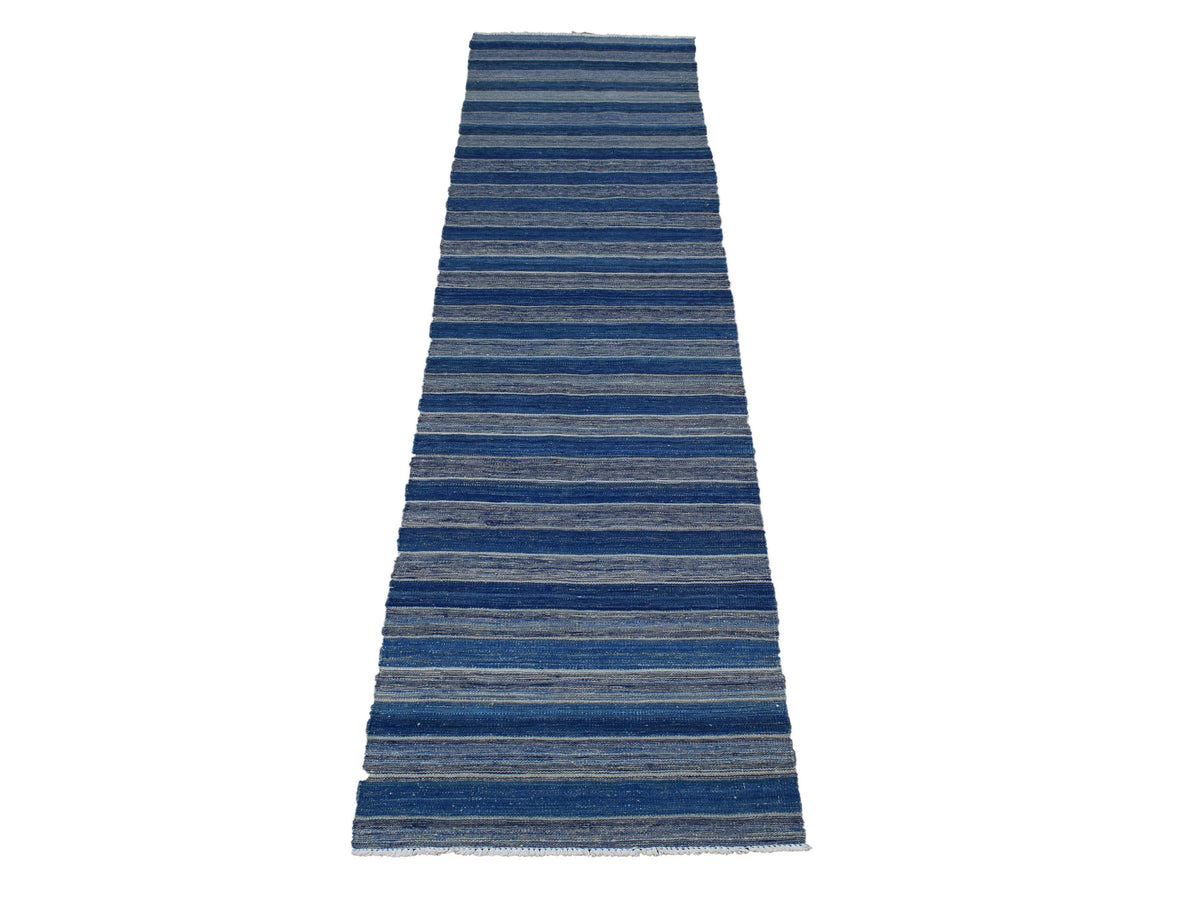 Kilim Afghan Runner Rug – Aqua Tapestry