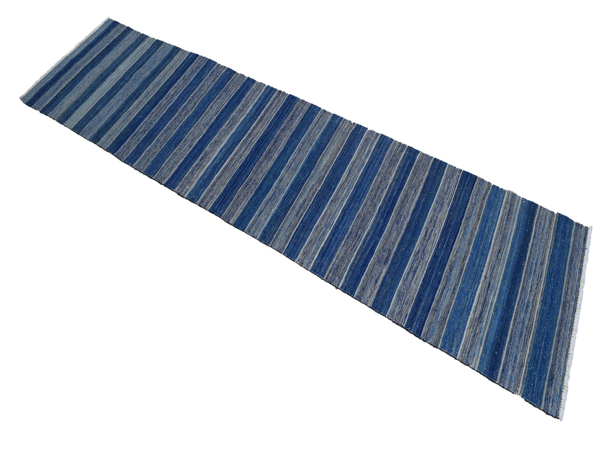 Kilim Afghan Runner Rug – Aqua Tapestry