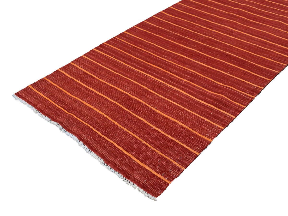 Kilim Afghan Runner Rug – Clay Chevron