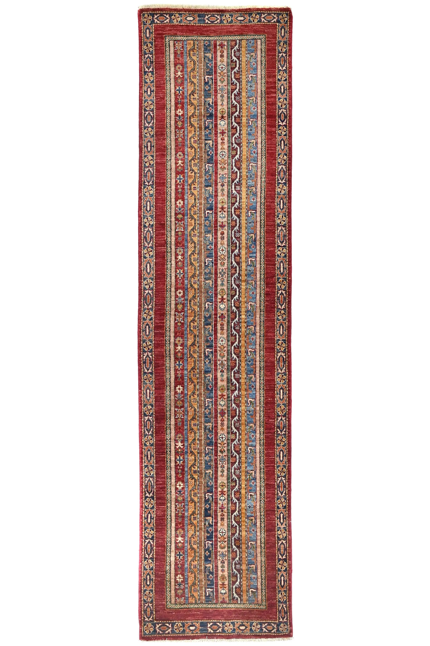 Khorjin Afghan Runner Rug – Navy Rhythm