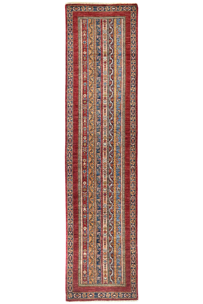 Khorjin Afghan Runner Rug – Navy Rhythm