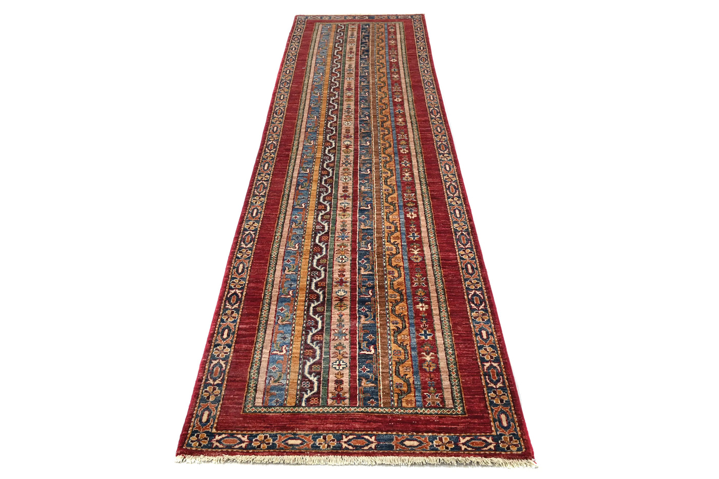 Khorjin Afghan Runner Rug – Navy Rhythm