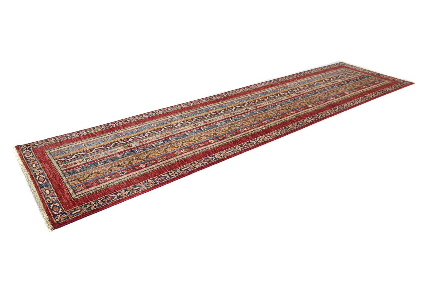 Khorjin Afghan Runner Rug – Navy Rhythm