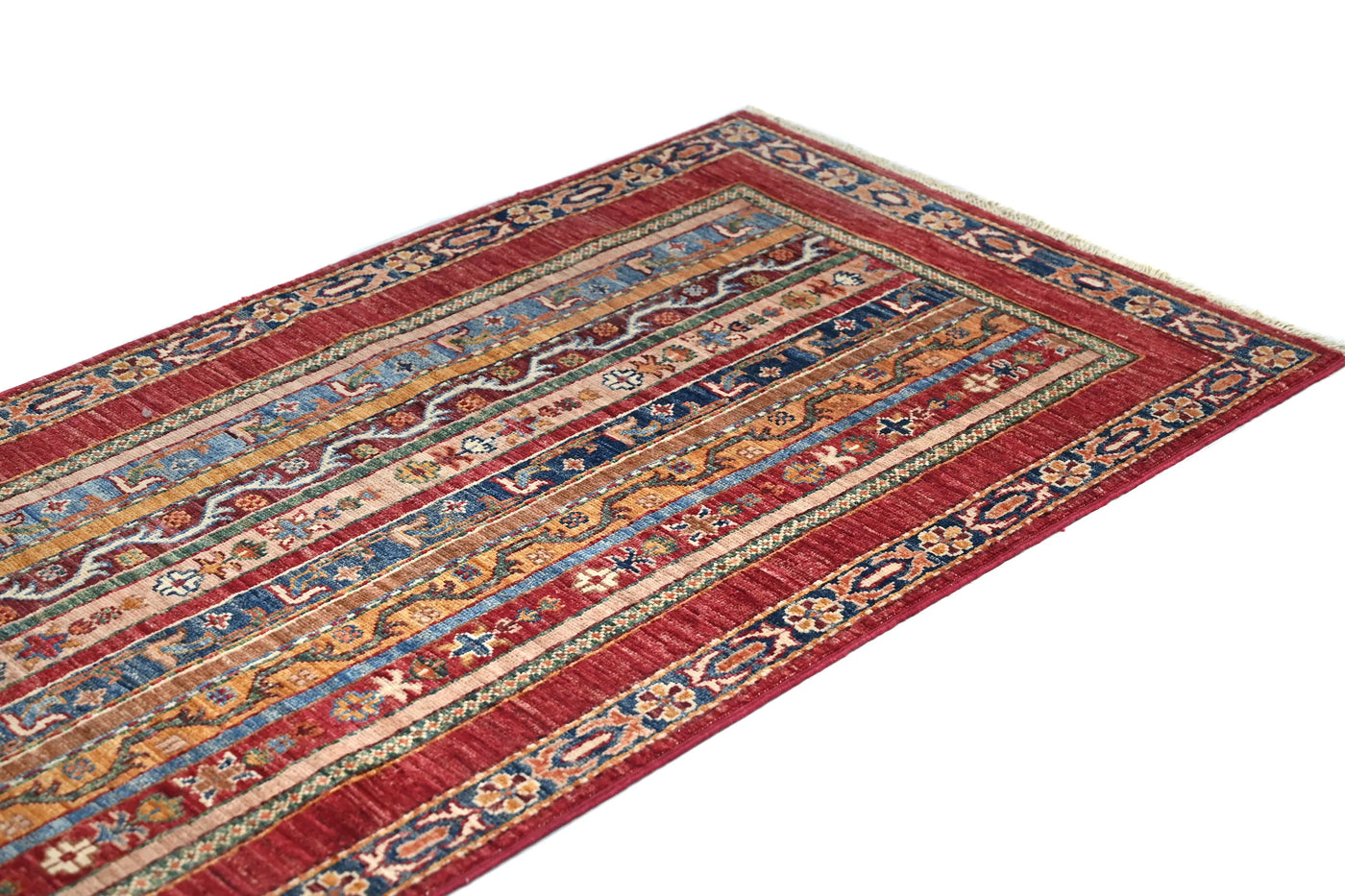 Khorjin Afghan Runner Rug – Navy Rhythm