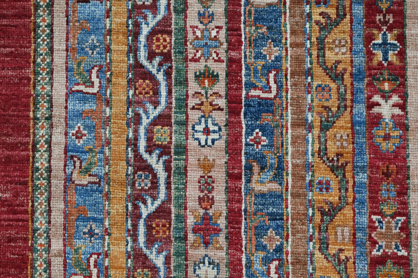 Khorjin Afghan Runner Rug – Navy Rhythm
