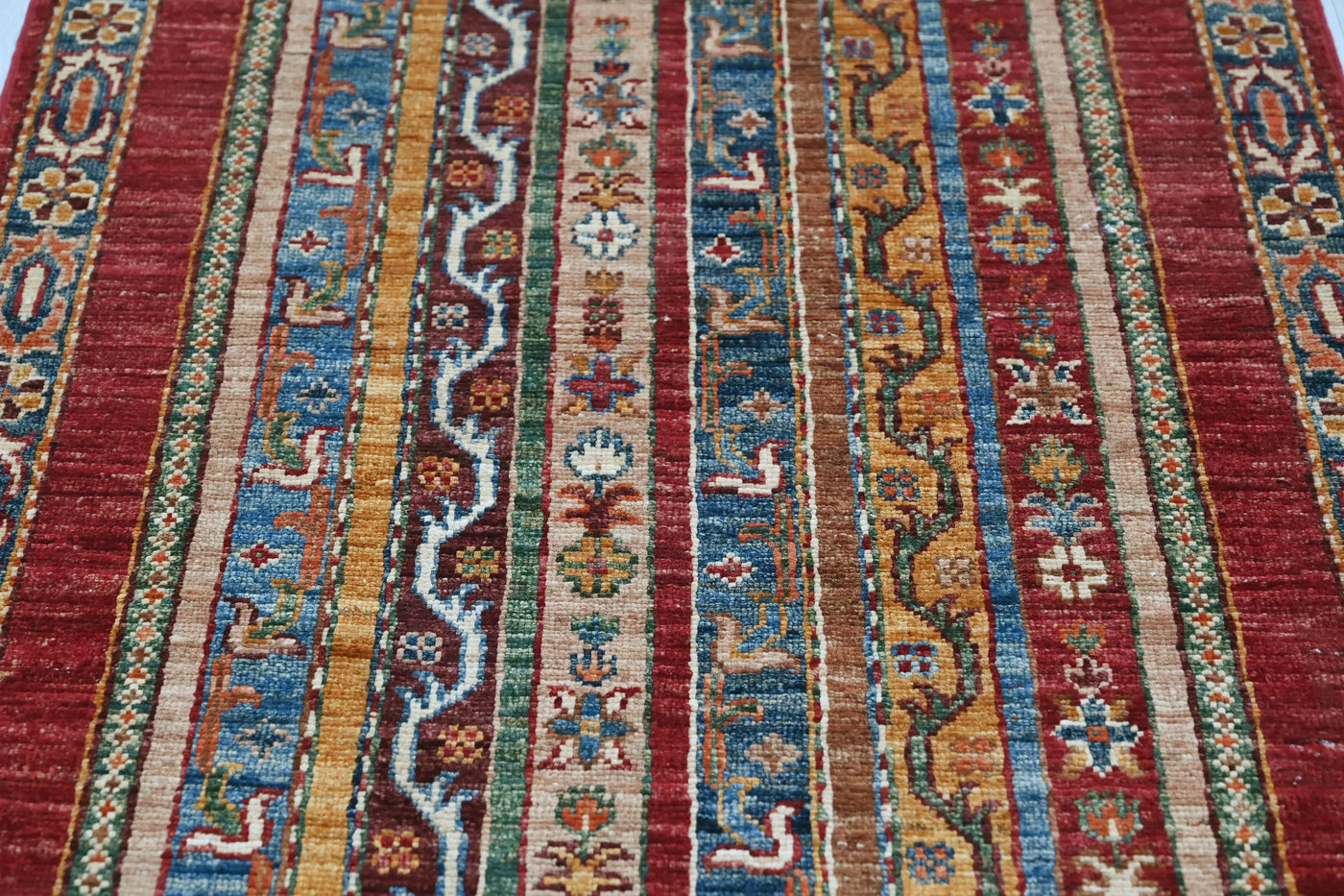 Khorjin Afghan Runner Rug – Navy Rhythm
