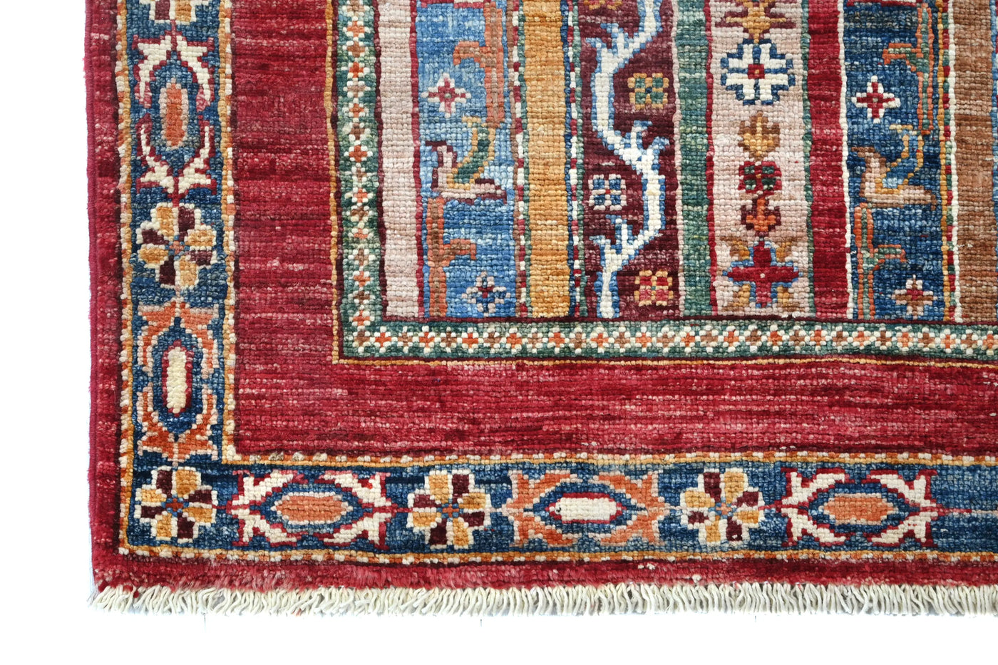 Khorjin Afghan Runner Rug – Navy Rhythm