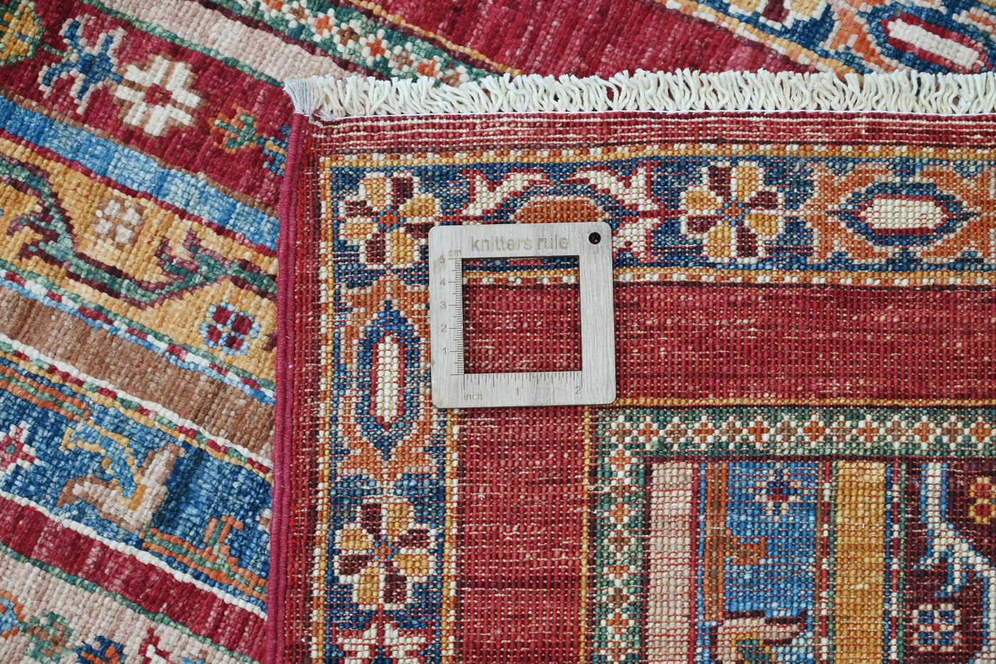 Khorjin Afghan Runner Rug – Navy Rhythm