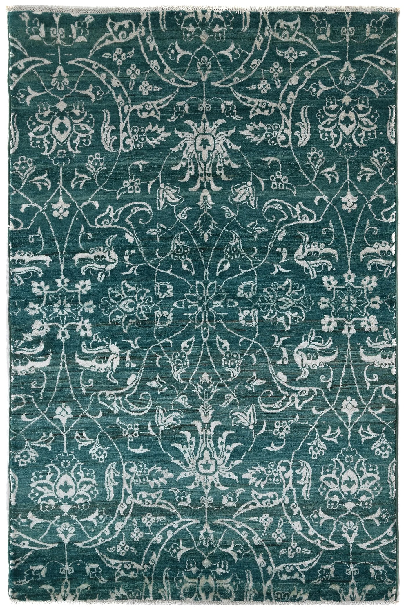 Modern Abstract Rug – Indigo Silhouette