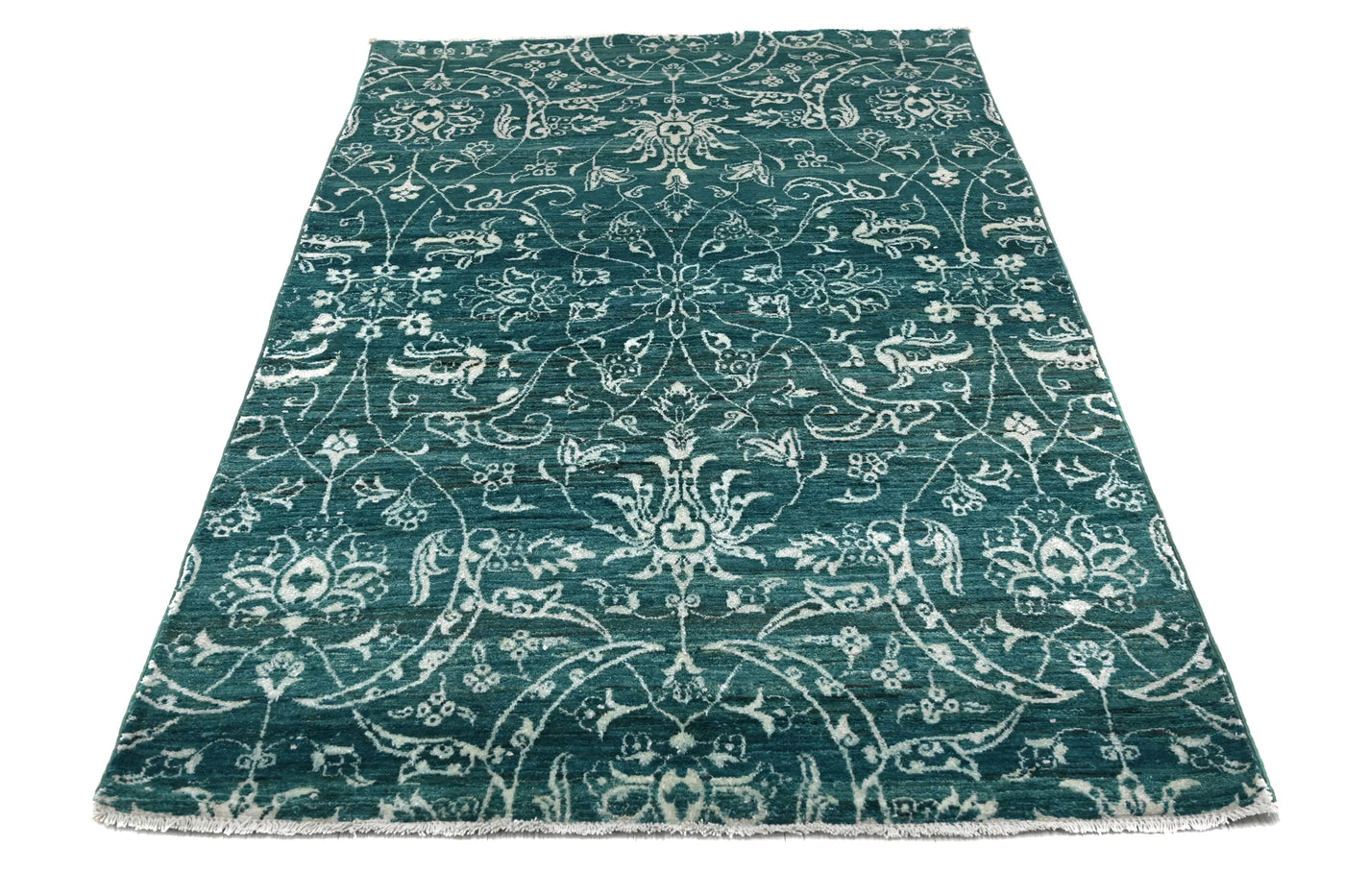Modern Abstract Rug – Indigo Silhouette