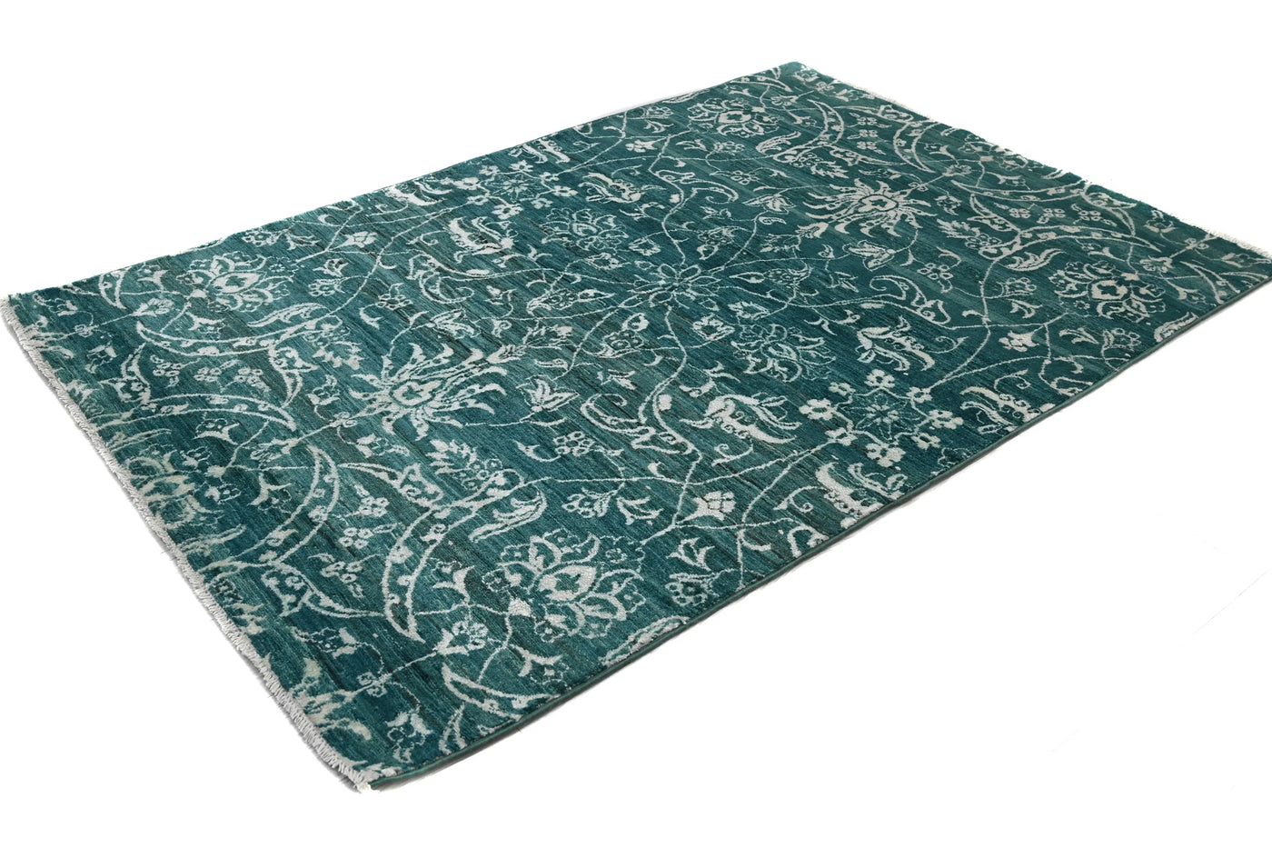 Modern Abstract Rug – Indigo Silhouette