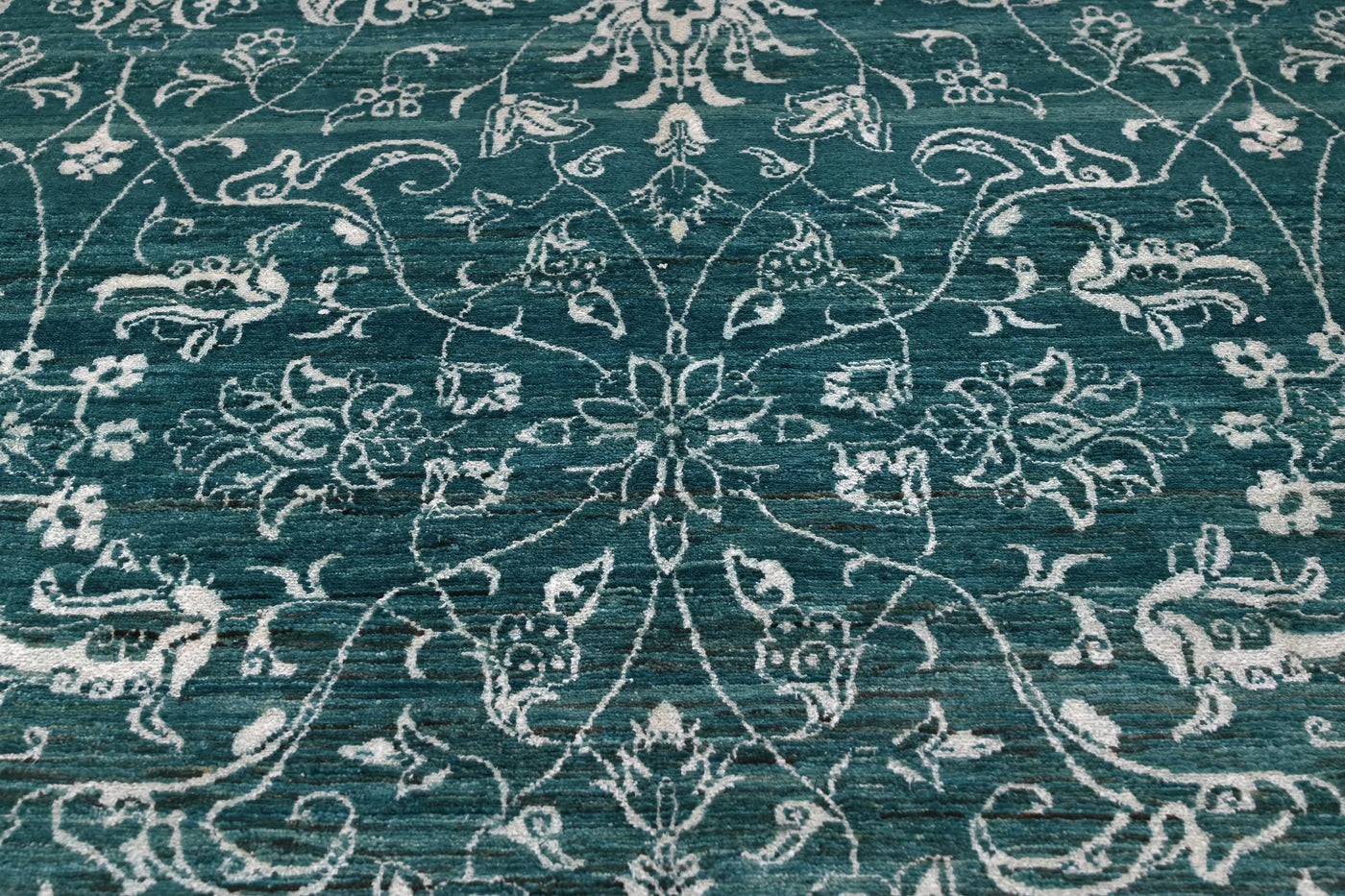 Modern Abstract Rug – Indigo Silhouette