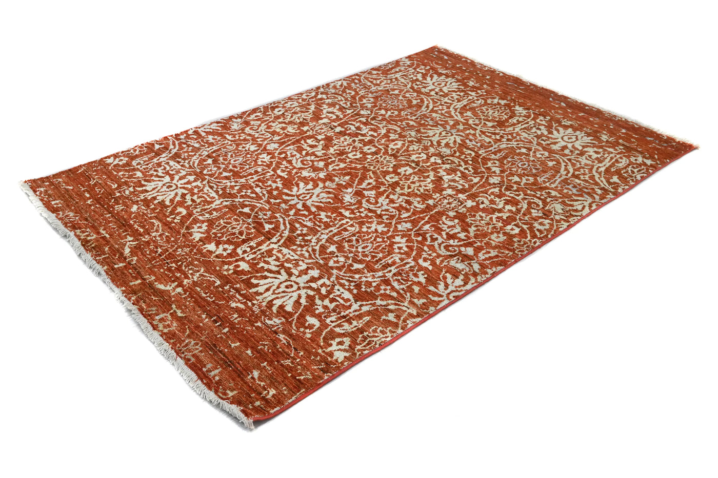 Modern Abstract Rug – Apricot Inkblot