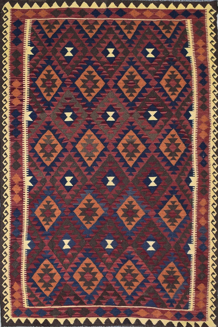 Elegant Tribal Maimana Kilim, 203 x 295 cm (Clearance)