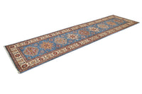 Super Kazak Afghan Rug – Cerulean Lozenge