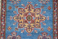 Super Kazak Afghan Rug – Cerulean Lozenge