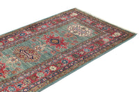 Super Kazak Afghan Rug – Sage Medallion
