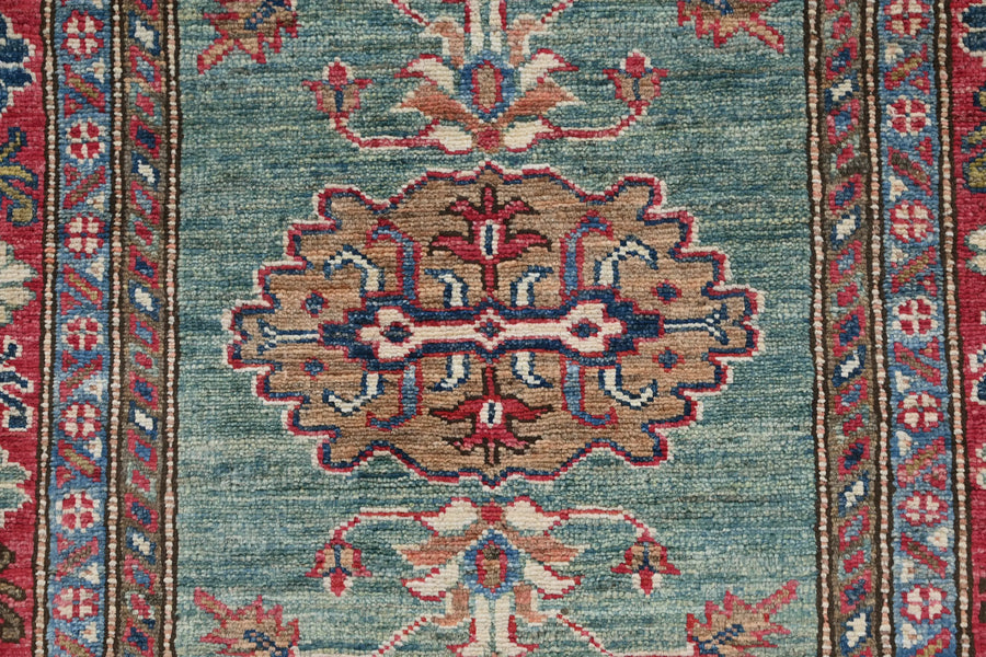 Super Kazak Afghan Rug – Sage Medallion