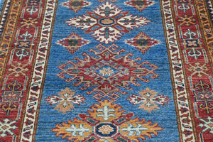 Afghan Super Kazak Rug, 83 x 257 cm