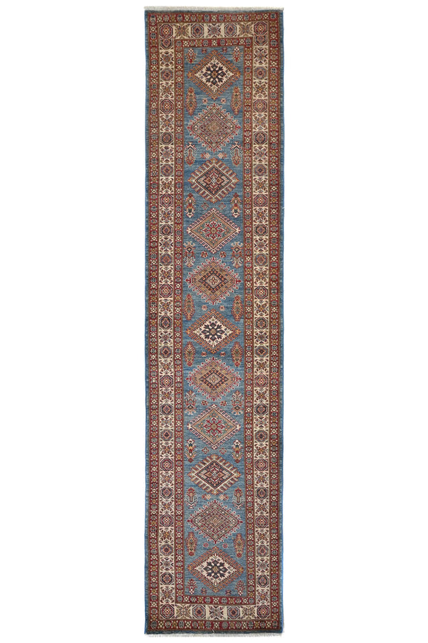 Afghan Super Kazak Rug, 82 x 366 cm