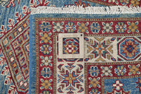 Super Kazak Afghan Runner – Azure Diamond
