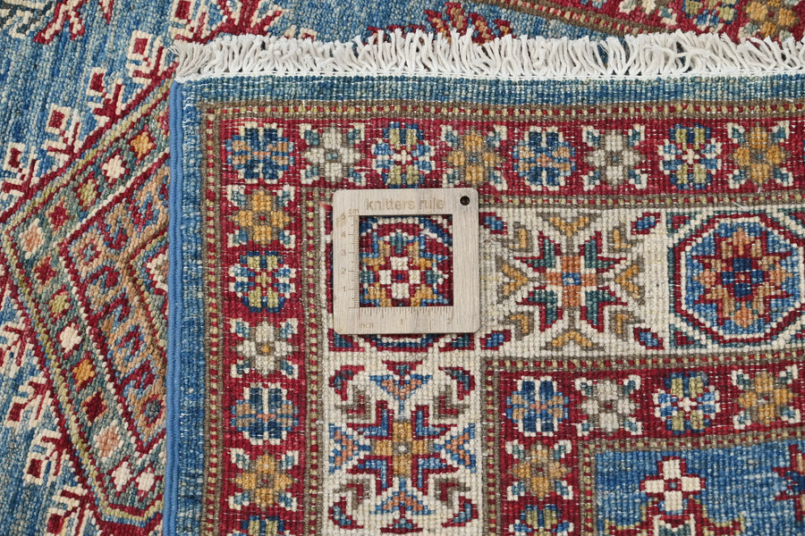 Super Kazak Afghan Runner – Azure Diamond