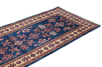 Super Kazak Afghan Runner – Cobalt Lattice
