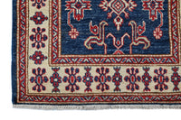 Super Kazak Afghan Runner – Cobalt Lattice