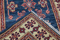 Super Kazak Afghan Runner – Cobalt Lattice