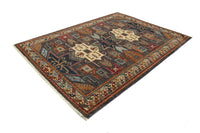 Super Kazak Afghan Rug – Charcoal Stella